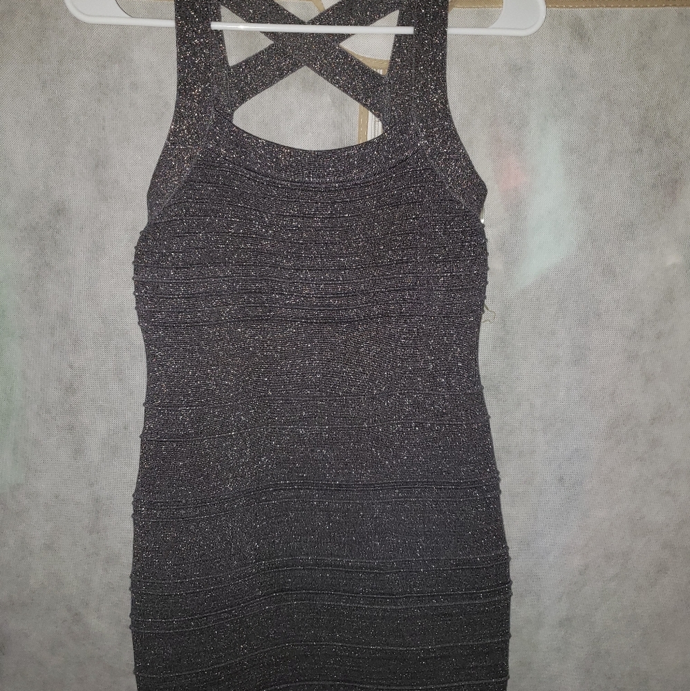 Metallic shimmer bandage dress